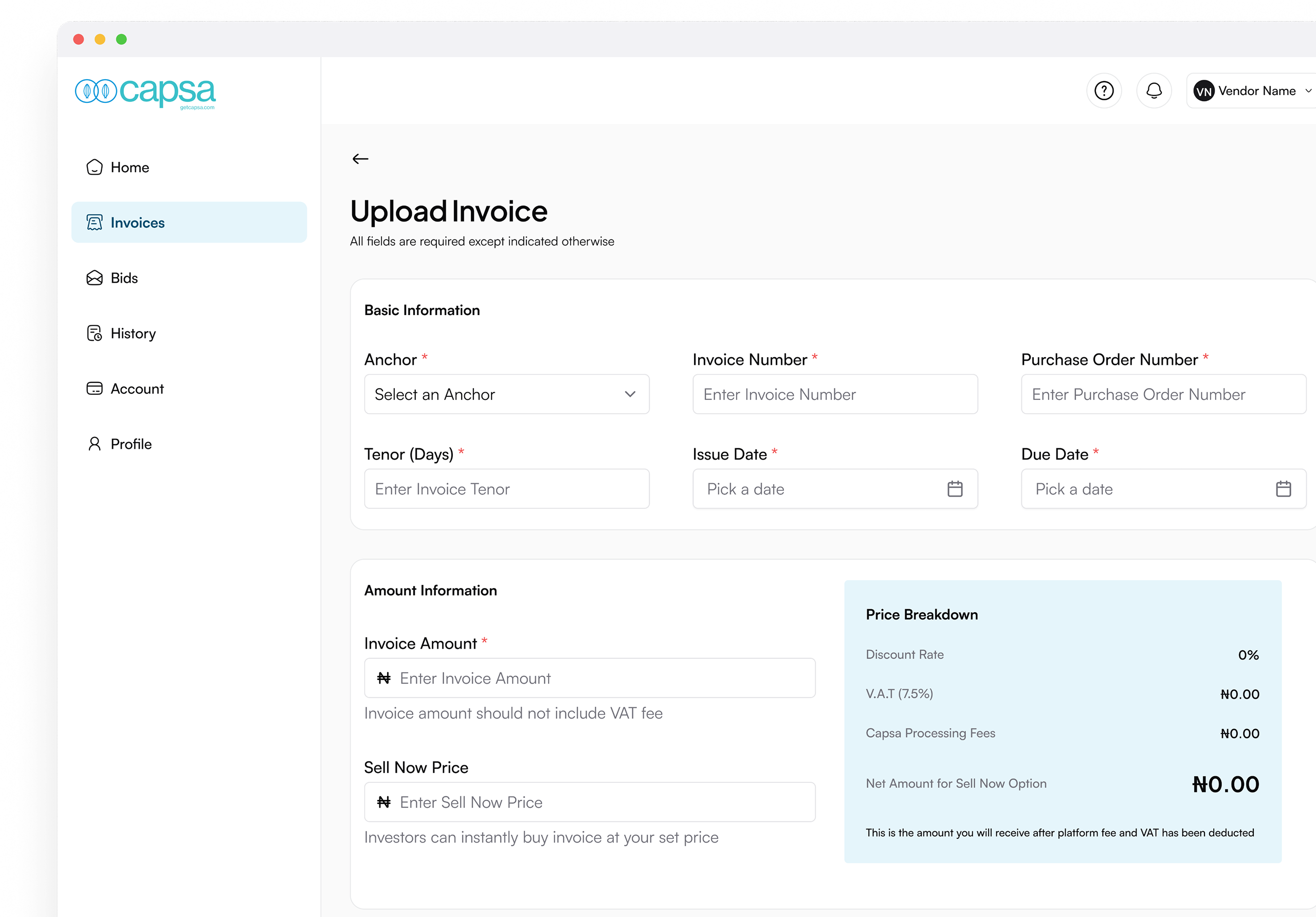 Upload Invoice